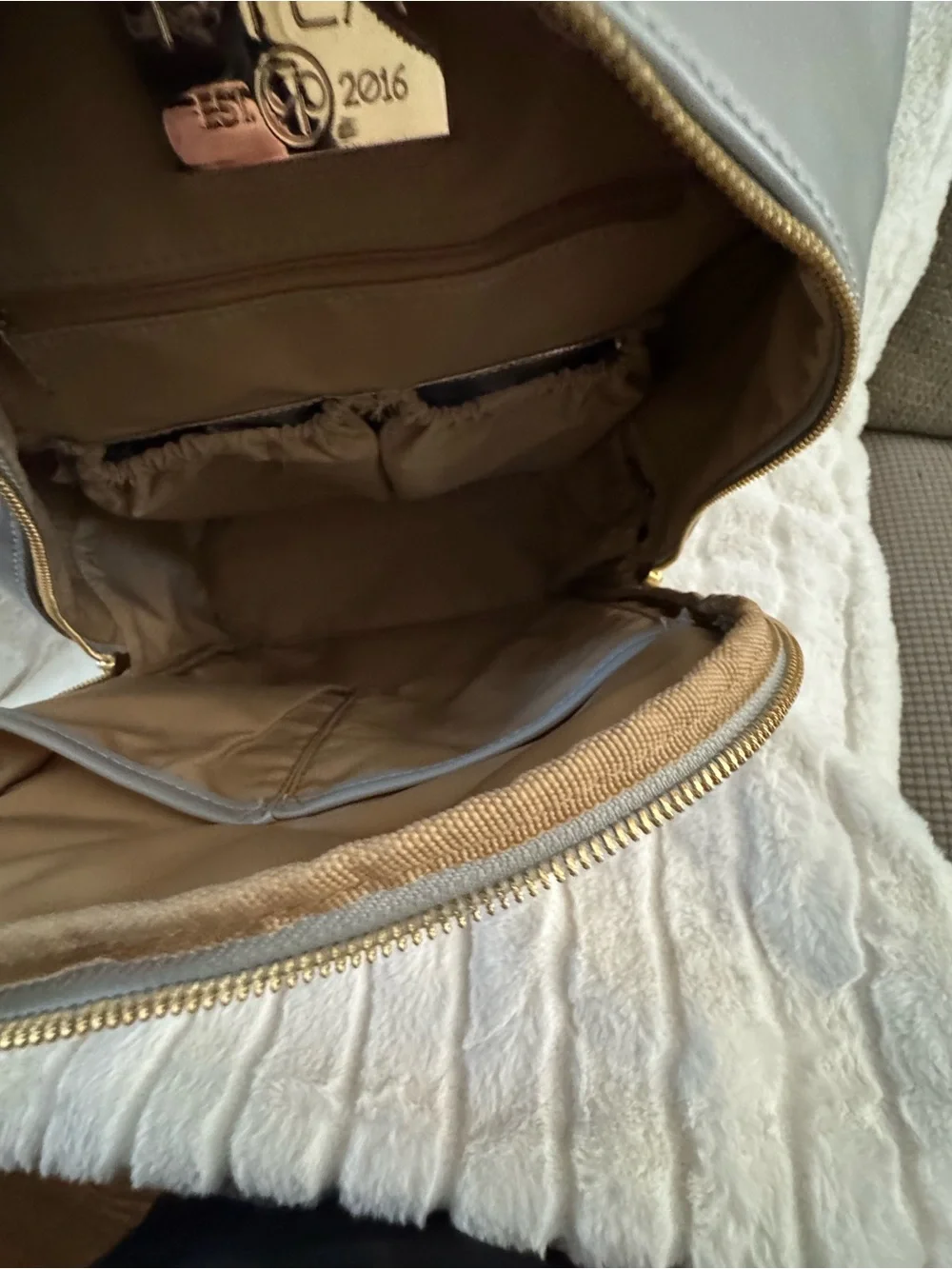Light Gray RYLA Women's Baby Backpack/or just Backpack w/ free clear pouch